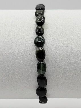 Forgiveness Emotional Healing Dark Green Tourmaline Semi-Precious Bead Bracelet
